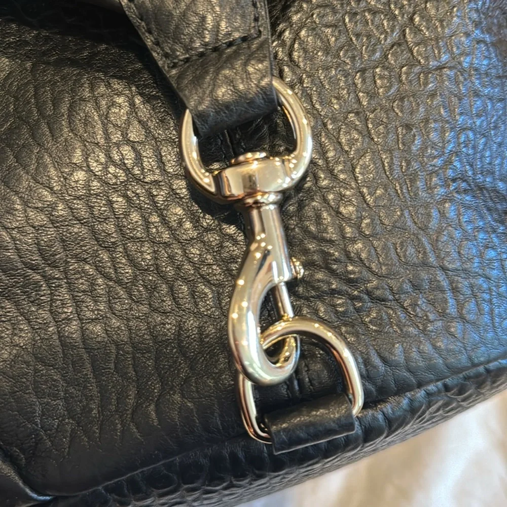 Rebecca Minkoff Black Leather Backpack with Gold Hardware